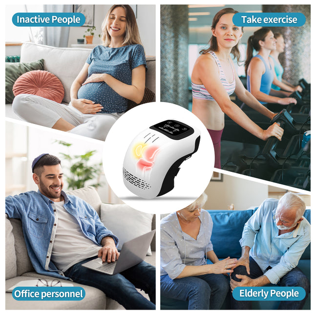 Intelligent Knee Massager with Heat & Vibration – Infrared Laser Therapy for Joint Pain Relief – Cordless Rechargeable Knee Care Device