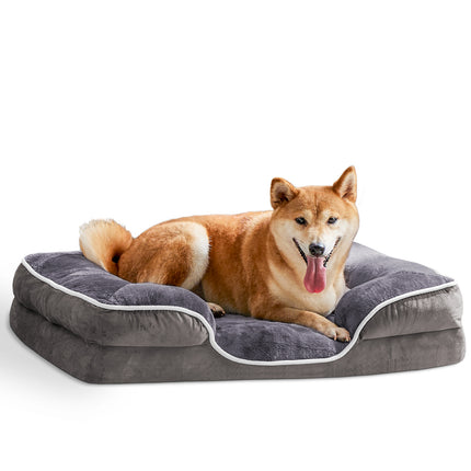 Orthopedic Memory Foam Dog Bed – Small Pet Bed with Waterproof Liner & Washable Cover – Non-Slip Calming Bed for Cats & Puppies