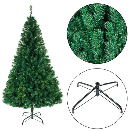 8-Foot Artificial Christmas Tree – Full 1138 Branch Tips with Sturdy Metal Stand for Holiday Home Decor