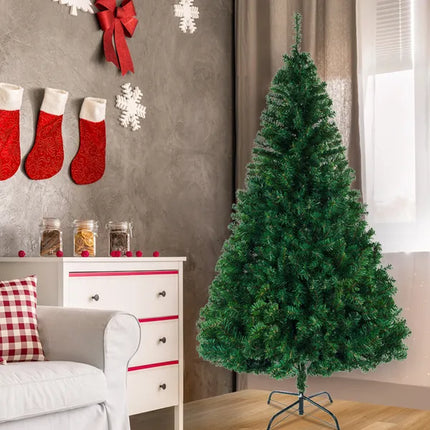 8-Foot Artificial Christmas Tree – Full 1138 Branch Tips with Sturdy Metal Stand for Holiday Home Decor