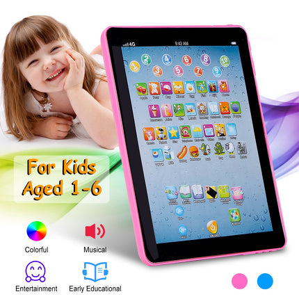 Kids Educational Learning Tablet – Interactive Touch Pad for ABCs, Numbers & Words – Preschool Study Toy with Music & Quiz Mode for Boys & Girls 1-6
