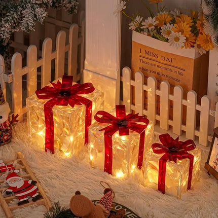 3-Piece Transparent Luxury Gift Box Set – Sophisticated White Frame Decorative Boxes – Elegant Presentation for Weddings, Birthdays & Special Occasions