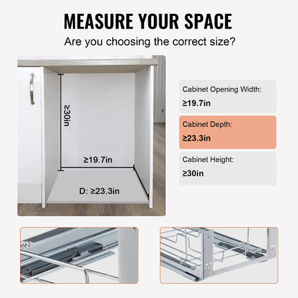 Dual Pull-Out Trash Can for Kitchen Cabinet – 2x35L Double Waste Bins – Heavy Duty Under-Mount Slide System with 110 lbs Capacity