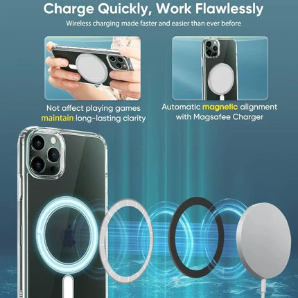 MagSafe Compatible Case for iPhone 15/14 Series – Military-Grade Shockproof Protection – Strong Magnetic Hybrid Cover for Pro, Plus, & Pro Max