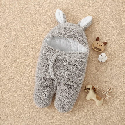 Anti-Shock Baby Swaddle Blanket – Thickened Winter Sleeping Bag – Soft Fleece Newborn Wrap for Better Sleep & Security