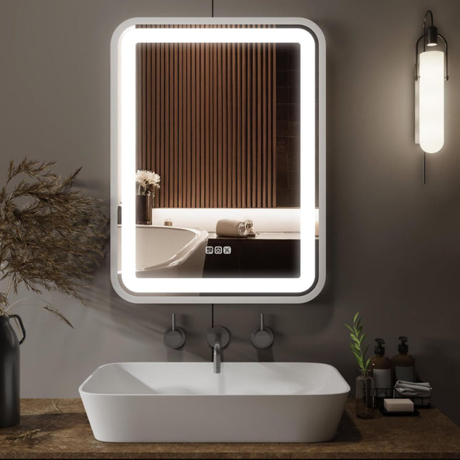 EliteGlow™ Smart Anti-Fog LED Wall Mirror – Touch Control & 3 Color Temperature Settings