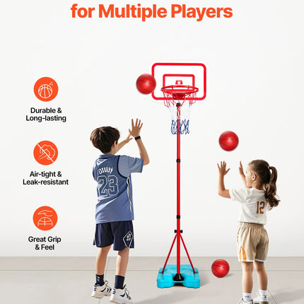 Height-Adjustable Kids Basketball Hoop – Portable Outdoor Basketball Goal System – Durable Backboard & Stand for Backyard & Driveway – Junior Sports Equipment