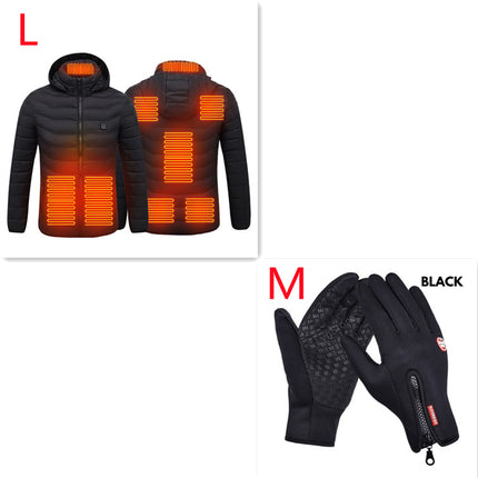 Men's USB Heated Winter Jacket – Smart Thermal Insulated Hooded Coat for Outdoor Sports, Commuting & Cold Weather