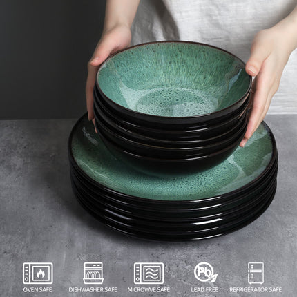 6-Piece Modern Ceramic Dinner Plates – 8-Inch Creative Western-Style Serving Dishes for Steak, Pasta & Salad