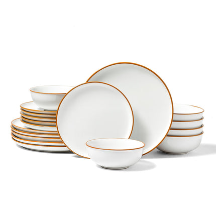 Pure White 18-Pcs Porcelain Dining Collection – Service for 6 – Chip-Resistant, Microwave & Dishwasher Safe