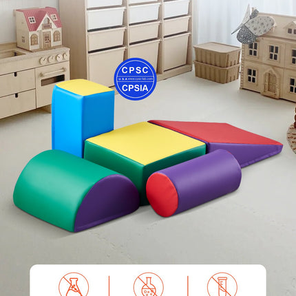 5-Piece Foam Climbing Blocks for Toddlers – Purple Soft Play Set