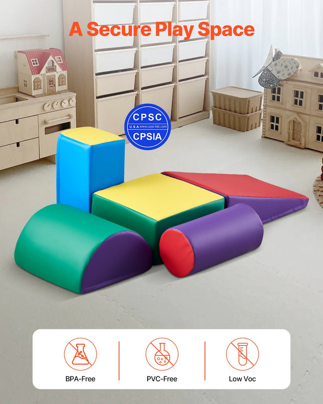5-Piece Foam Climbing Blocks for Toddlers – Purple Soft Play Set