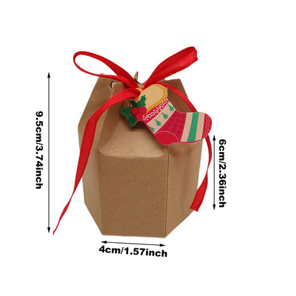 24-Piece Christmas Kraft Treat Boxes – Cookie & Candy Packaging with Greeting Cards & Ribbons – Festive Food Containers for Xmas Party Favors