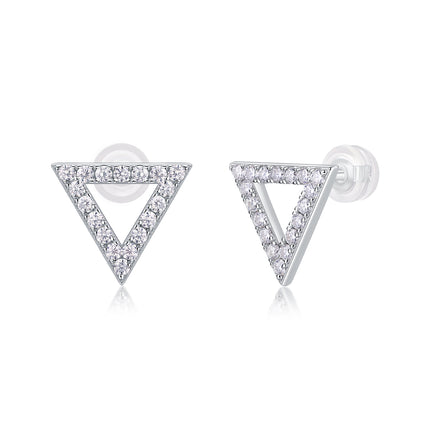 Unique Moissanite Stud Earrings – S925 Sterling Silver with Platinum Plating – Brilliant Lab Diamond Sparkle – Minimalist Fine Jewelry for Women