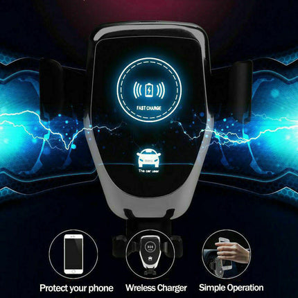 10W Qi Wireless Fast Car Charger – Automatic Clamping Smart Sensor Phone Mount – 360° Rotating Air Vent Holder for iPhone & Android