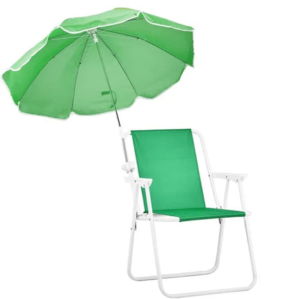 Portable Folding Camping Chair with 360° Adjustable Umbrella – 265lbs Capacity – Forest Green Sunshade Chair for Fishing, Beach & Picnic