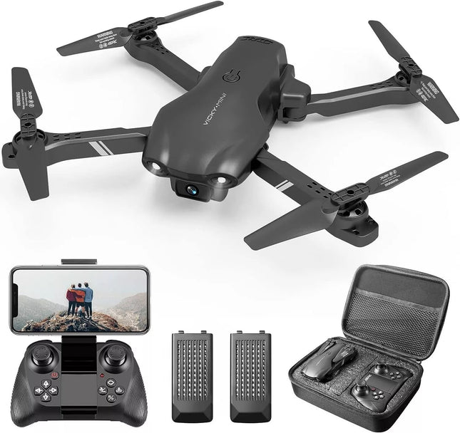 V13 RC Drone with 6K HD Dual Camera – WiFi FPV Foldable Quadcopter – Smart Obstacle Avoidance – 2 Batteries Included for Long Flight Time