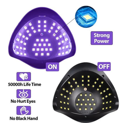 TurboCure™ 220W Professional Nail Dryer – 10s Instant Cure UV/LED Lamp for All Gels