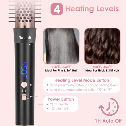 5-in-1 Professional Curling Wand Set – Interchangeable Barrels & Thermal Styling Brush