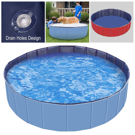 Foldable Pet & Kid Swimming Pool – Portable PVC Bathtub & Kiddie Pool – Non-Slip Collapsible Outdoor Play Center