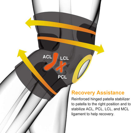 Adjustable Open-Patella Knee Support – Compression Knee Wrap for Pain Relief & Injury Recovery – Breathable Non-Slip Knee Brace for Running & Climbing