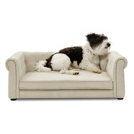 Elegant Rectangular Pet Sofa Bed – Durable Orthopedic Dog Couch with Bolster Support – Premium Comfort Bed for Medium & Large Dogs