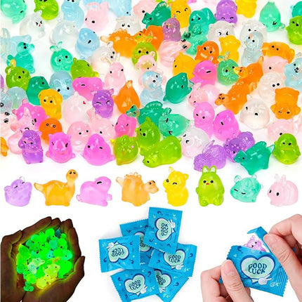 300-Piece Mini Resin Animal Blind Bags – Glow in the Dark Miniature Figures – Mystery Surprise Set for DIY Fairy Gardens & Micro Landscapes