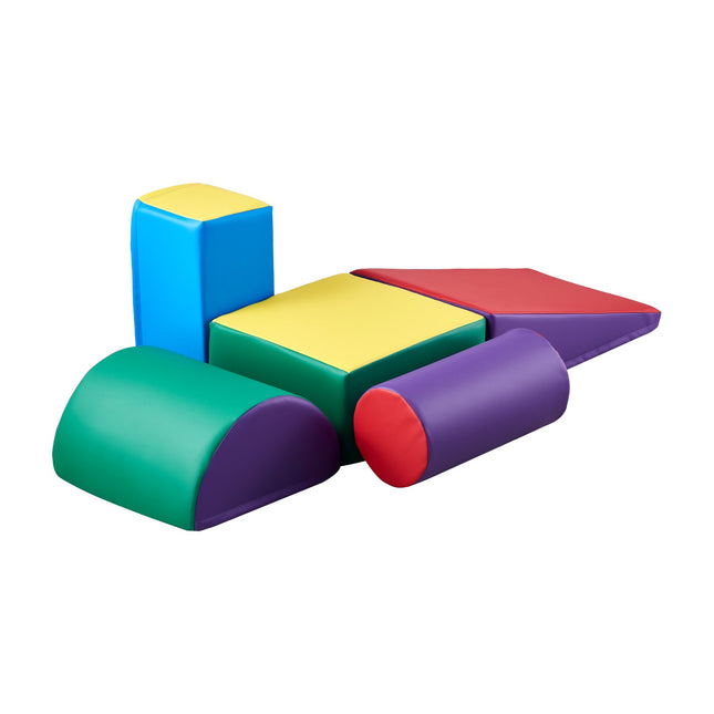 5-Piece Soft Foam Climbing Blocks for Toddlers – Indoor Play Structure for Crawling & Sliding – Safe Active Play Set for Preschoolers & Daycares