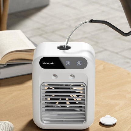 3-in-1 Portable Air Cooler Fan – Personal Evaporative Humidifier – Mini USB Desktop Cooling Fan with 7 Colors LED Light for Home & Office