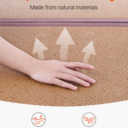 Japanese Foldable Tatami Mat – 80" x 55" Natural Handwoven Rattan Floor Mat – Breathable Summer Sleeping & Meditation Rug – Non-Slip