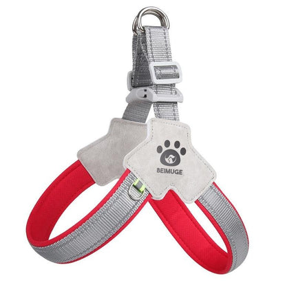 Luxury Suede Pet Harness and Leather Leash Set – Reflective Soft Puppy Harness – No-Pull & No-Choke Comfort Vest for Small Dogs and Cats