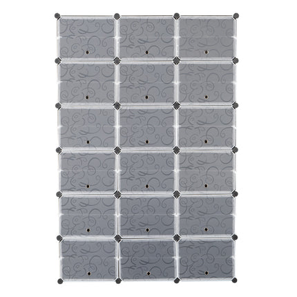 36-Compartment Modular Shoe Storage Cabinet – 12-Tier Extra Large Shoe Box Organizer with Dustproof Doors – Stackable Plastic Shoe Rack for 36+ Pairs