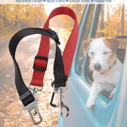 Adjustable Dog Car Seat Belt – Heavy Duty Nylon Pet Safety Lead – Universal Vehicle Seatbelt Attachment for Dogs & Cats