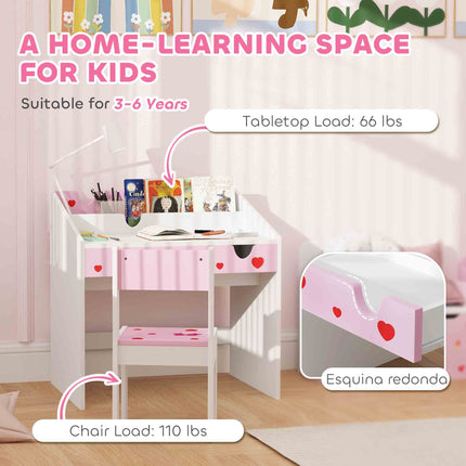Sleek & Sturdy Kids' Writing Desk – Large Surface Student Workstation with Bookshelf – Premium Junior Study Table for Bedrooms