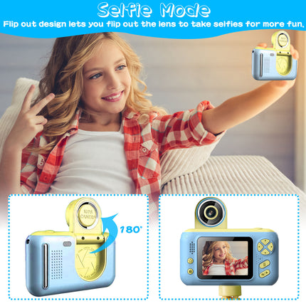 Kids Digital Camera with Flip Selfie Lens and Tripod – 1080P HD Video Recorder Toy for Creative Boys and Girls