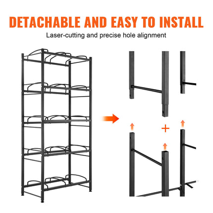 Industrial 10-Bay Water Jug Rack – Space-Saving Double Row Storage Station for Office, Gym & Warehouse
