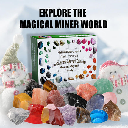 Christmas Advent Calendar 2026 – 24 Days of Healing Crystals & Ores – Surprise Blind Box for Kids & Science Enthusiasts – Daily Countdown Gemstone Gift Set