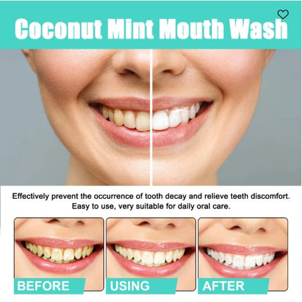 2-in-1 Teeth Whitening & Tongue Cleansing Rinse – Organic Coconut & Mint Oral Detox