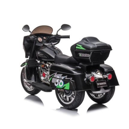 12V 2-Seater Kids Electric Motorcycle – Dual Motor Ride-On Motorbike with Key Start – 3-Wheel Stable Design, LED Headlights & Storage Box