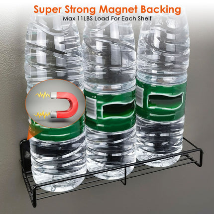 No-Drill Magnetic Spice Holder Set (4 Pack) – Rust-Proof Metal Storage Shelf for Fridge, Microwave & Oven
