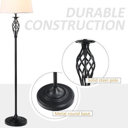 3-Piece Matching Lamp Set – 1 Floor Lamp and 2 Table Lamps – Classic Living Room & Bedroom Lighting Bundle with Fabric Shades