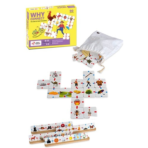 "Why Connect?" Educational Puzzle Game for Kids – Picture Connection Logic Cards – Early Learning Cognition & Association Toy for Toddlers