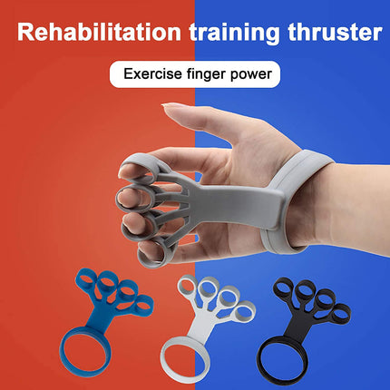 Silicone Finger Strengthener & Hand Grip Trainer – Adjustable Resistance Finger Stretcher – Rehabilitation Exercise Tool for Arthritis, Recovery & Grip Power