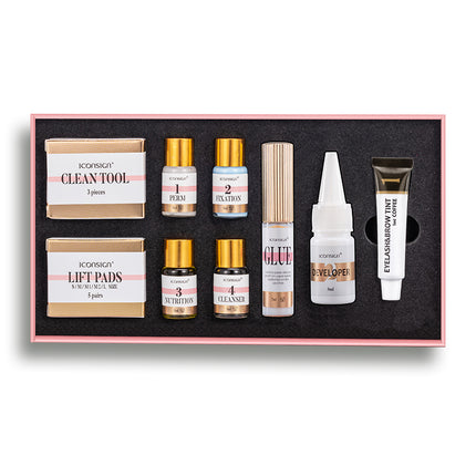 Iconsign Lash Lift & Black Tint Kit – Professional Eyelash Perm & Eyebrow Dye Set – Home DIY Brow Lamination & Lash Enhancing Tools