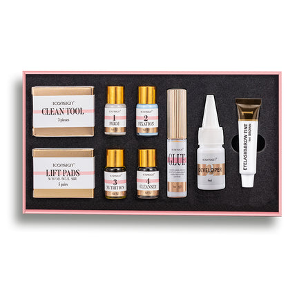 Iconsign Lash Lift & Black Tint Kit – Professional Eyelash Perm & Eyebrow Dye Set – Home DIY Brow Lamination & Lash Enhancing Tools