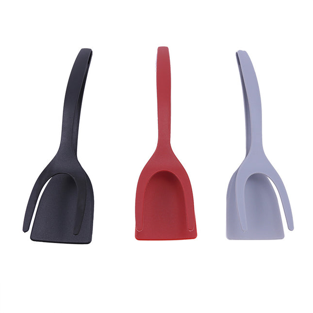 2-in-1 Silicone Steak Spatula & Tongs – Heat-Resistant Dual-Action Flipping & Clamping Tool