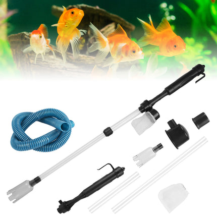 Battery Operated Aquarium Gravel Cleaner – Automatic Fish Tank Vacuum & Siphon – Electric Sand Washer with Algae Scraper & Water Filter System