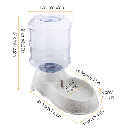 3.5L Self-Dispensing Pet Waterer – Automatic Gravity Water Fountain for Dogs & Cats – 1 Gallon Large Capacity Watering Station