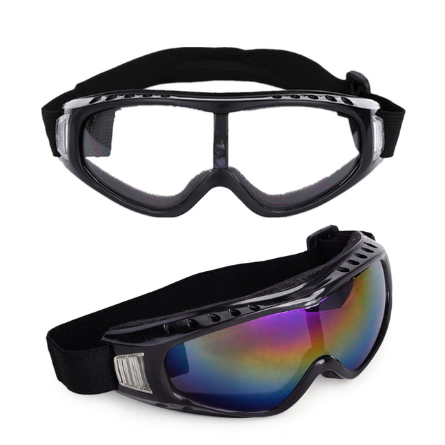 2-Pack Snow Sports Ski Goggles – Anti-Glare Snowboard & Skate Glasses – UV400 Protection Windproof Goggles for Skiing, Biking & Outdoors