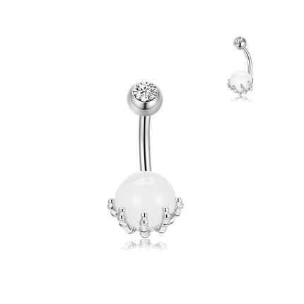 14G Skeleton Claw Opal Belly Button Ring for Gothic Styling - view 5